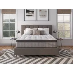 NicBex 10/12 Inch Diamond Innerspring Mattress,Hybrid Cooling Gel Memory Foam,Pressure Relief,Medium Firm,Motion Isolation,Gray