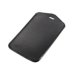 Unique Bargains Faux Leather Neck Strap Vertical Bussiness Card Holder Black 4.3" x 2.8''