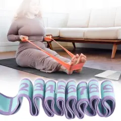 Unique Bargains Highly Elastic 9-Loops Yoga Stretching Band Exercise 1 Pc