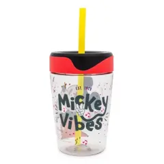 Silver Buffalo Disney Mickey Mouse Kids Spill-Proof Tumbler With Straw | Holds 18 Ounces