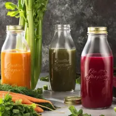 Bormioli Rocco Quattro Stagioni Bottles - 33.75 Oz Glass Jars with Airtight Twist Lids for Pantry Storage - Made in Italy (Set of 2)