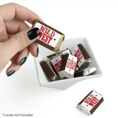 Big Dot of Happiness Western Hoedown - Mini Candy Bar Wrapper Stickers - Wild West Cowboy Party Small Favors - 40 Count
