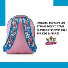 Powerpuff Girls Classic Allover Backpack - Mojo Jojo, Blossom, Bubbles and Buttercup - Officially Licensed Powerpuff Girls School Bookbag, Pink