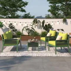 GlasFlength Patio Seating Sets, Comfortable Lounge Sets Designed for Ultimate Relaxation, Create the Perfect Outdoor Oasis, Green, 48"*24"*30.1"