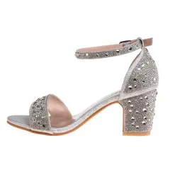 Badgley Mischka Girls' Wedding Shoes with Block Heel and Embellishment- Perfect for Parties, Weddings, and Special Occasions (Little Kid/ Big Kids)