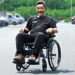 VEVOR Wheelchair, Durable Aluminum Alloy Ultra-Lightweight Wheelchairs, Portable Wheelchair with Flip-Back Desk-Length Arms