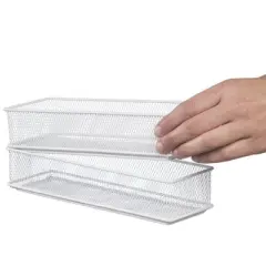 YBM Home White Mesh Drawer and Desk Organizer Tray