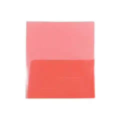JAM Paper Plastic Light Weight Two-Pocket Presentation Folders Red 381REDD