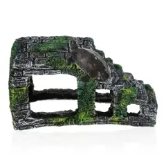 Unique Bargains Resin Tortoise Rock Turtle Basking Platform 8.7"x3.5"x4.5" Gray Green 1 Pcs