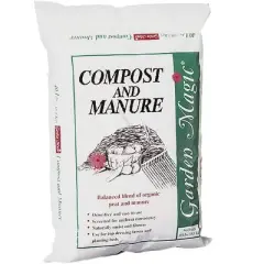 Michigan Peat 5240 Outdoor Lawn Garden Compost and Manure Blend for Fertilizing Soil Amendment in Planters, Raised Beds, & More, 40 Pound Bag (2 Pack)