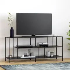 Three-Shelf TV Stand in Black - Henn&Hart