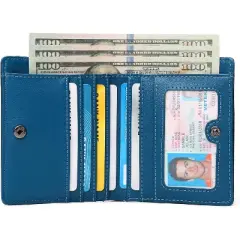 Wikineon Mens Wallet Slim Bifold RFID Blocking Thin Credit Card Holder Genuine Leather Minimalist Front Pocket Wallets