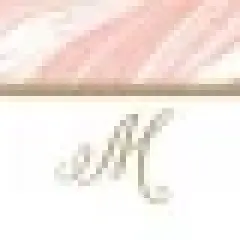 10ct Marble Cards Die-Cut Social Set Monogram M