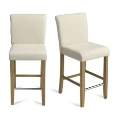 26" Portland  Upholstered Counter Height Barstool Wood(Set of 2) -The Pop Maison