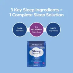 Dream Water Sleep Powder-Sugar-Free,GABA,Melatonin,5-HTP,Snoozeberry,60-Count