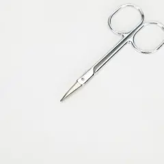 Unique Bargains Curved Head Stainless Steel Vibrissa Scissors Silver Tone 3.5" x 1.8" 1 Pc