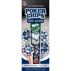 MasterPieces Casino Style 100 Piece Poker Chip Set - NFL Los Angeles Rams