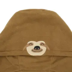 Novelty Beanie 3D Sloth Hood with Chin Ties Beanie