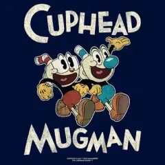 Boy's The Cuphead Show! Mugman and Cuphead Distressed T-Shirt