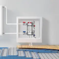 VEVOR 2-Branch Radiant Heat Manifold, 1/2" PEX Tubing Manifold, Stainless Steel PEX Manifold for Hydronic Radiant Floor Heating, Silver