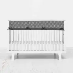 Bacati - Woodlands Gray/Beige Neutral Cotton Long Crib Rail Guard Cover