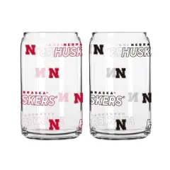NCAA Nebraska Cornhuskers 2pk Glass Can - 16oz