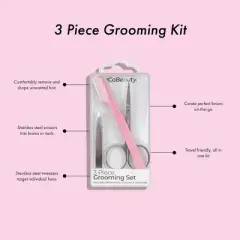 Grooming Kit by MCoBeauty for Women - 3 Pc Mini Brow Razor, Tweezers, Scissors