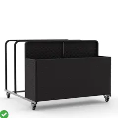 Outdoor Rolling PE Rattan Pool Caddy Wicker Patio Poolside Float Storage Organizer for Floaties Noodles Life