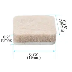 Unique Bargains Furniture Square Self-Stick Non-Slip Anti-Scratch Felt Protector Pads Khaki 0.75" x 0.75" 32 Pcs
