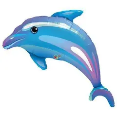 LOONBALLOON Dive into Fun! 42" Delightful Dolphin Balloon (Ocean Theme)