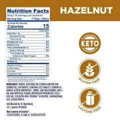 Splenda Sugar Free, Low Calorie Hazelnut Coffee Creamer, 8 fl Ounce Bottle, Pack of 2