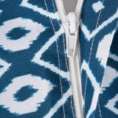 Design Imports  Blue Ikat Outdoor Tablecloth With Zipper 60 Round