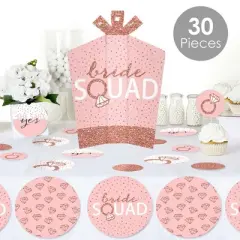 Big Dot of Happiness Bride Squad - Rose Gold Bridal Shower or Bachelorette Party Decor and Confetti - Terrific Table Centerpiece Kit - Set of 30