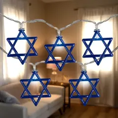 Northlight 10ct Star of David  Lights - White LED - 5' - Clear Wire