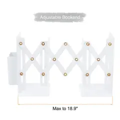 Unique Bargains Adjustable Bookend with Pen Holder Expandable Magazine File Organizer Holder for Office 1 Pcs