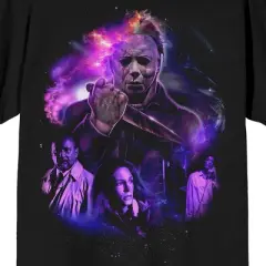 John Carpenter's Halloween Purple Universe Crew Neck Short Sleeve Men's Black T-shirt