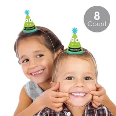 Big Dot of Happiness Monster Bash - Mini Cone Little Monster Birthday Party or Baby Shower Hats - Small Little Party Hats - Set of 8