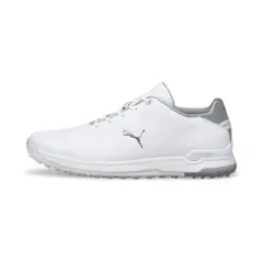 Puma Men's Proadapt Alphacat Leather Golf Shoes - White/Silver