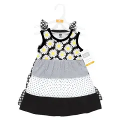 Hudson Baby Girl Cotton Dresses, Black Daisy