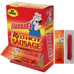 Hannah's 0.7oz Red Hot Sausages (No Pork) 50-ct Boxes - 2 Boxes