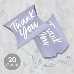 Big Dot of Happiness Purple Elegantly Simple - Favor Gift Boxes - Guest Party Favors Petite Pillow Boxes - Set of 20