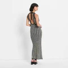 Women's Open Back Maxi Sweater Dress - Future Collective