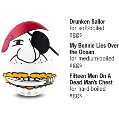 BrainStream Pirate BeepEgg - Musical Kitchen Timer & Egg Timer, Plays 3 Tunes for Soft, Medium, Hard-Boiled Eggs - Any Egg Size & Temperature