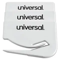 Universal Letter Slitter Hand Letter Opener with Concealed Blade, 2.5", White, 3/Pack