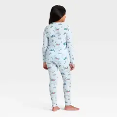 Kids' "Tis the Ski-son!" Cozy Knit Long Sleeve Shirt and Pants Holiday Matching Family Pajama Set - Wondershop&trade; Blue