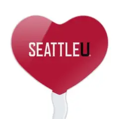 Seattle University Redhawks Logo Heart Love Cupcake Picks Toppers Decoration Set of 6