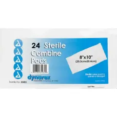 DYNAREX DYNAREX STERILE COMBINE PD 8X10 24 CT