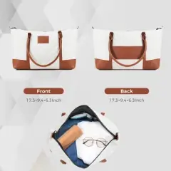 Gulches Luggage Sets 4 Piece,  ABS Durable Suitcase with Travel Bag, Carry On Luggage Suitcase Set with 360&iexcl;&atilde; Spinner Wheels, ivory and brown