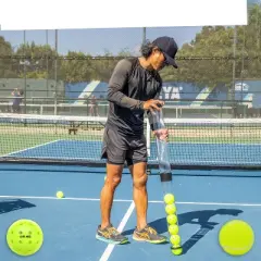 GoSports Pickleball & Tennis Pickup Tube - Ball Retreiver and Holder, Fits 14 Pickleballs or 17 Tennis Balls - No Balls Included - Clear