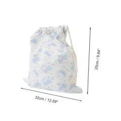 Unique Bargains 1 Pc Rose Drawstring Makeup Bag Blue